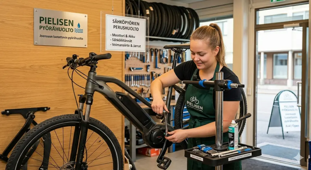 Huoletaan yrityksen tiloissa asiakkaan sähköpolkupyörää